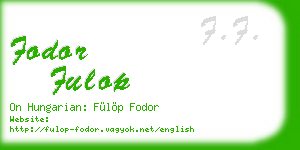 fodor fulop business card