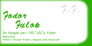 fodor fulop business card